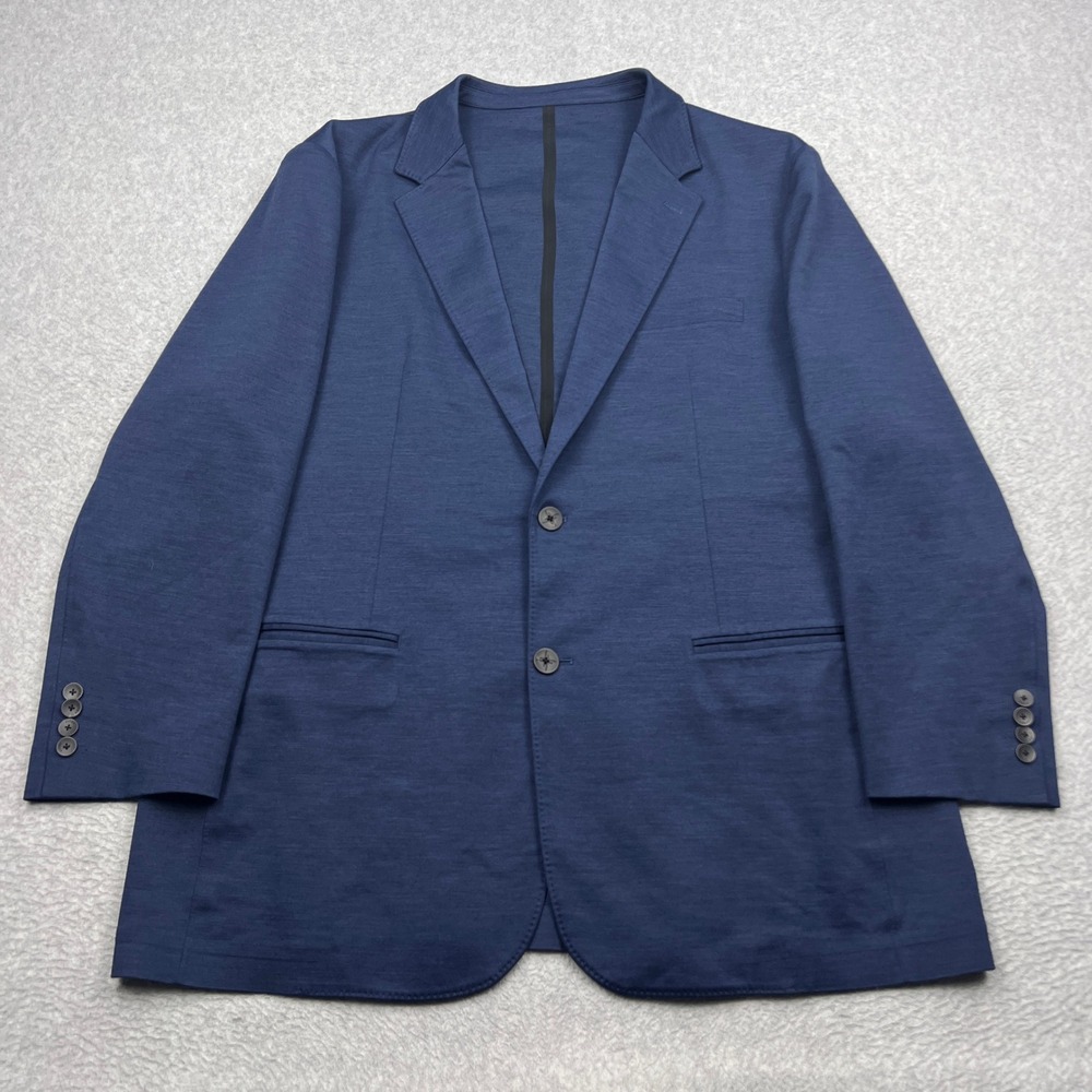 XSuit Blazer Men 50R Blue Heathered Wool Tailored Stretch 2 Button Sport Coat